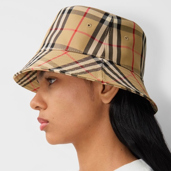 Vintage Check Technical Cotton Bucket Hat (M) - Picture 1 of 5